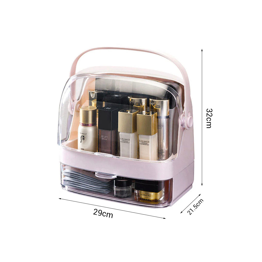 2 Tier Pink Countertop Makeup Storage Organiser
