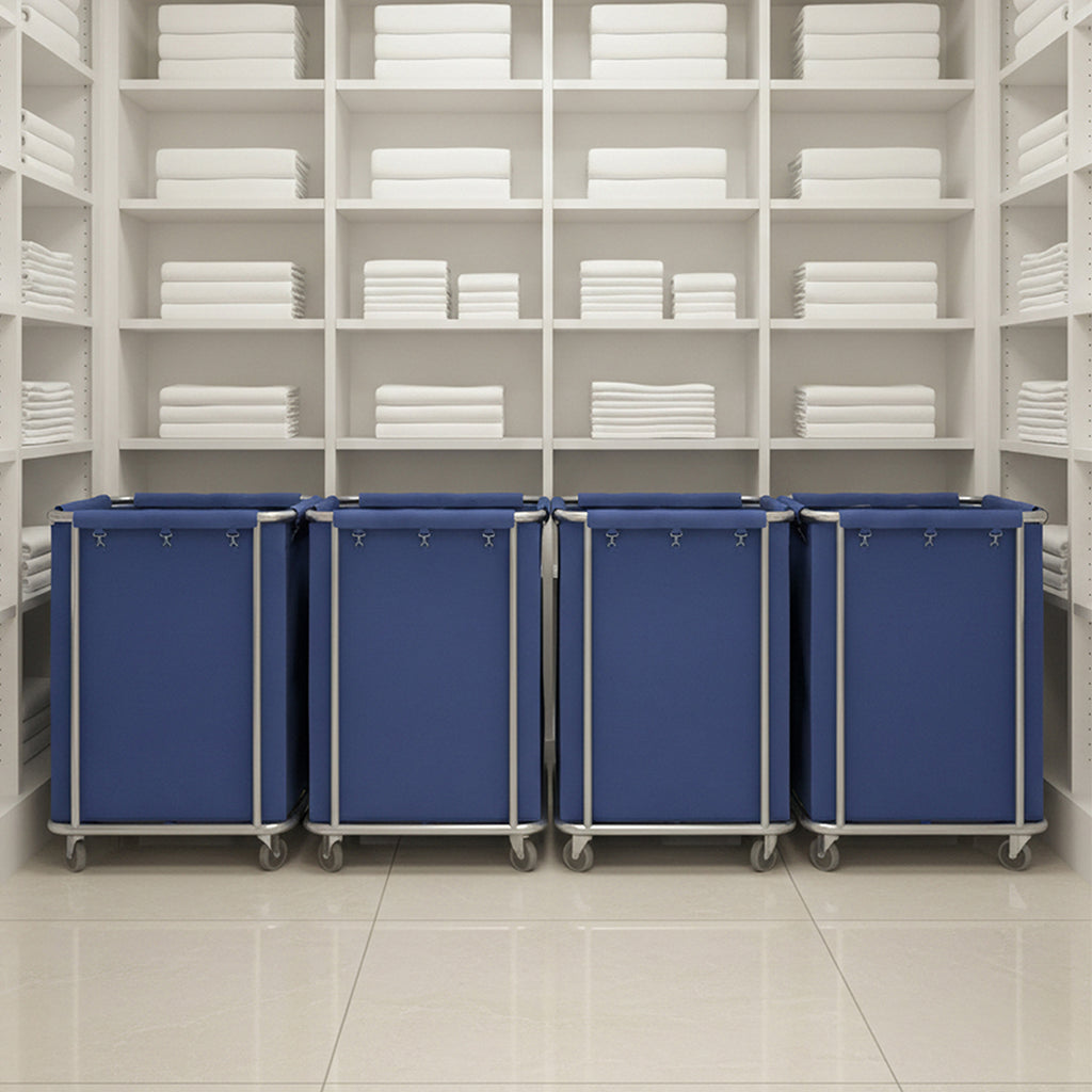 Stainless Square Linen Cart Blue
