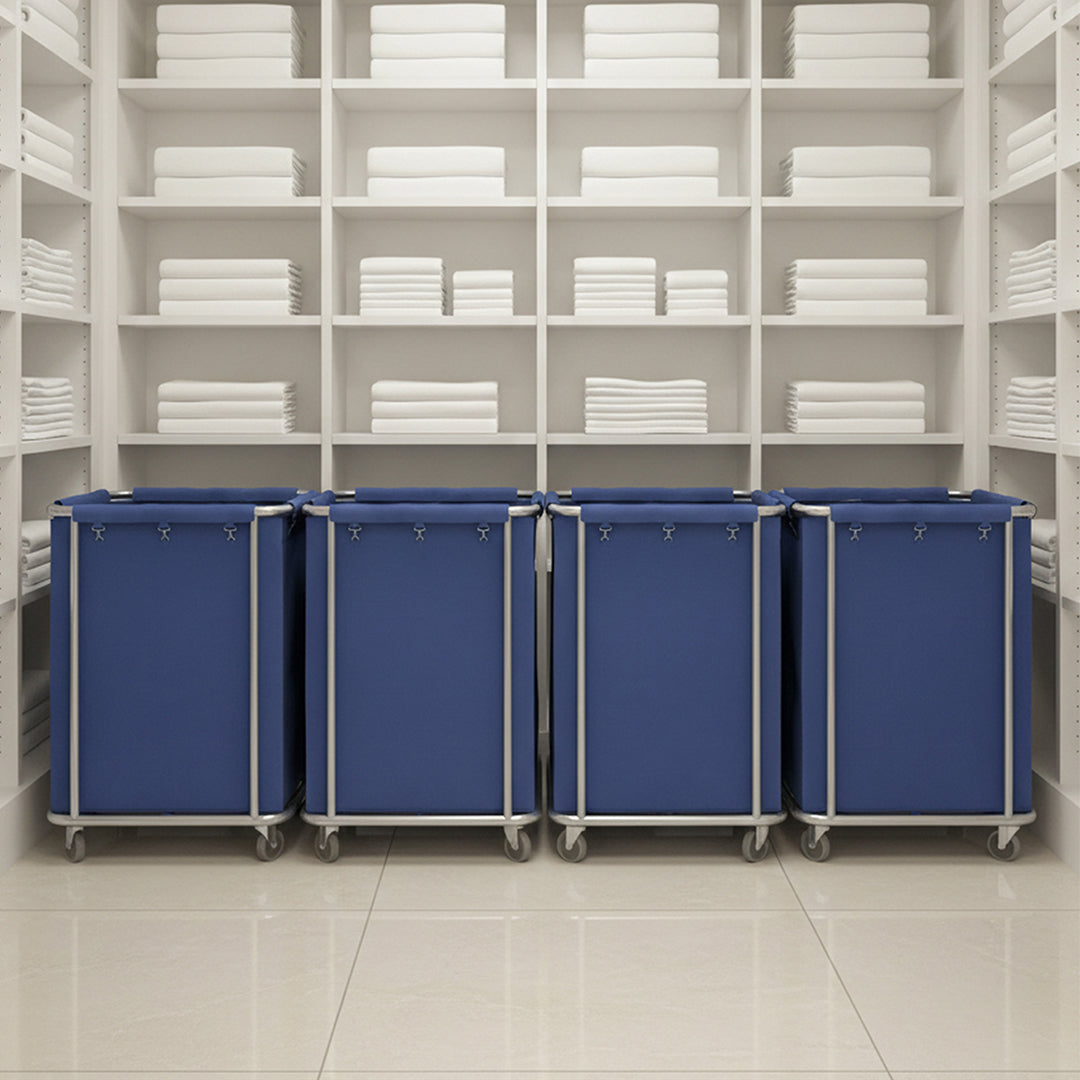 Stainless Square Linen Cart Blue