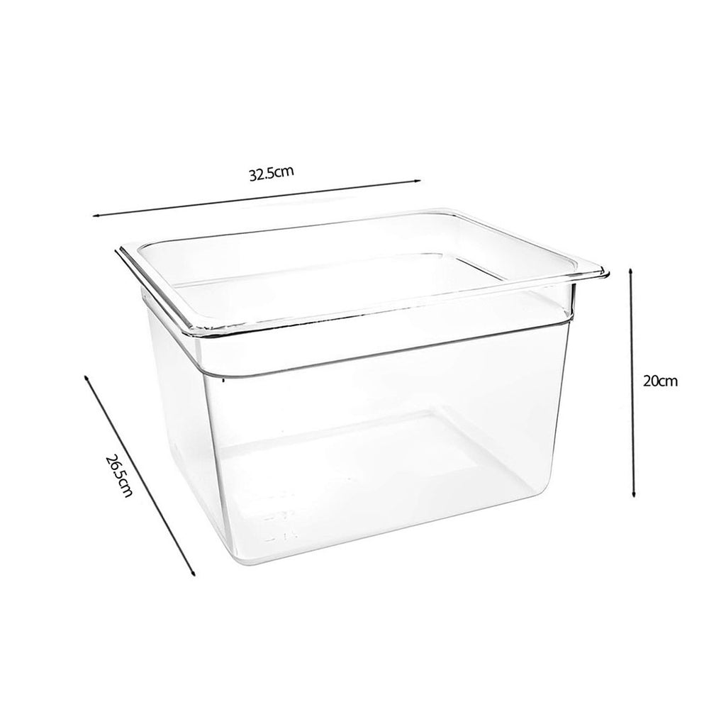 200mm Clear GN Pan 1/2 Food Tray