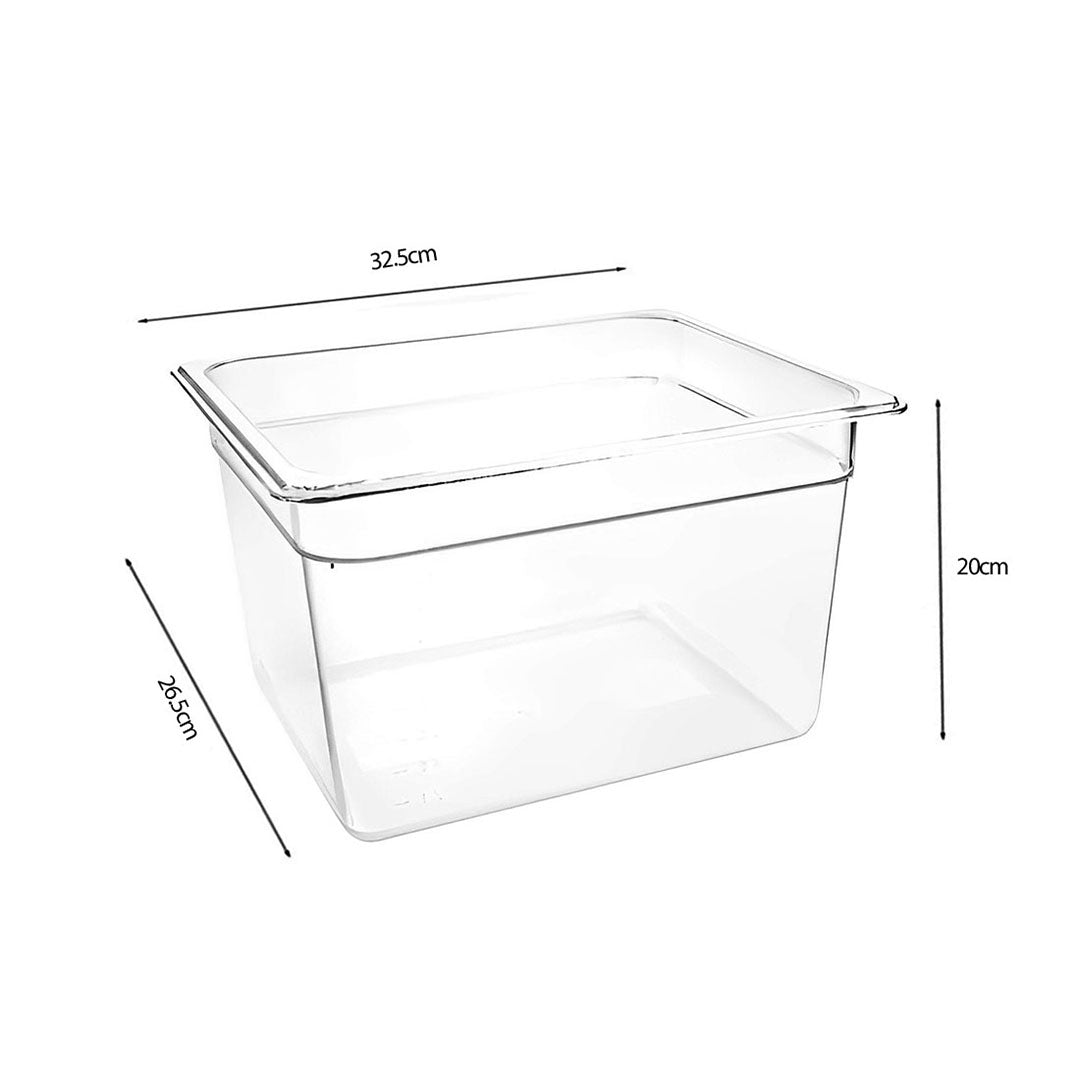 200mm Clear GN Pan 1/2 Food Tray