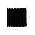 SOGA 45cm Black Corduroy Square Cushion Soft Leaning Plush Backrest Throw Seat Pillow