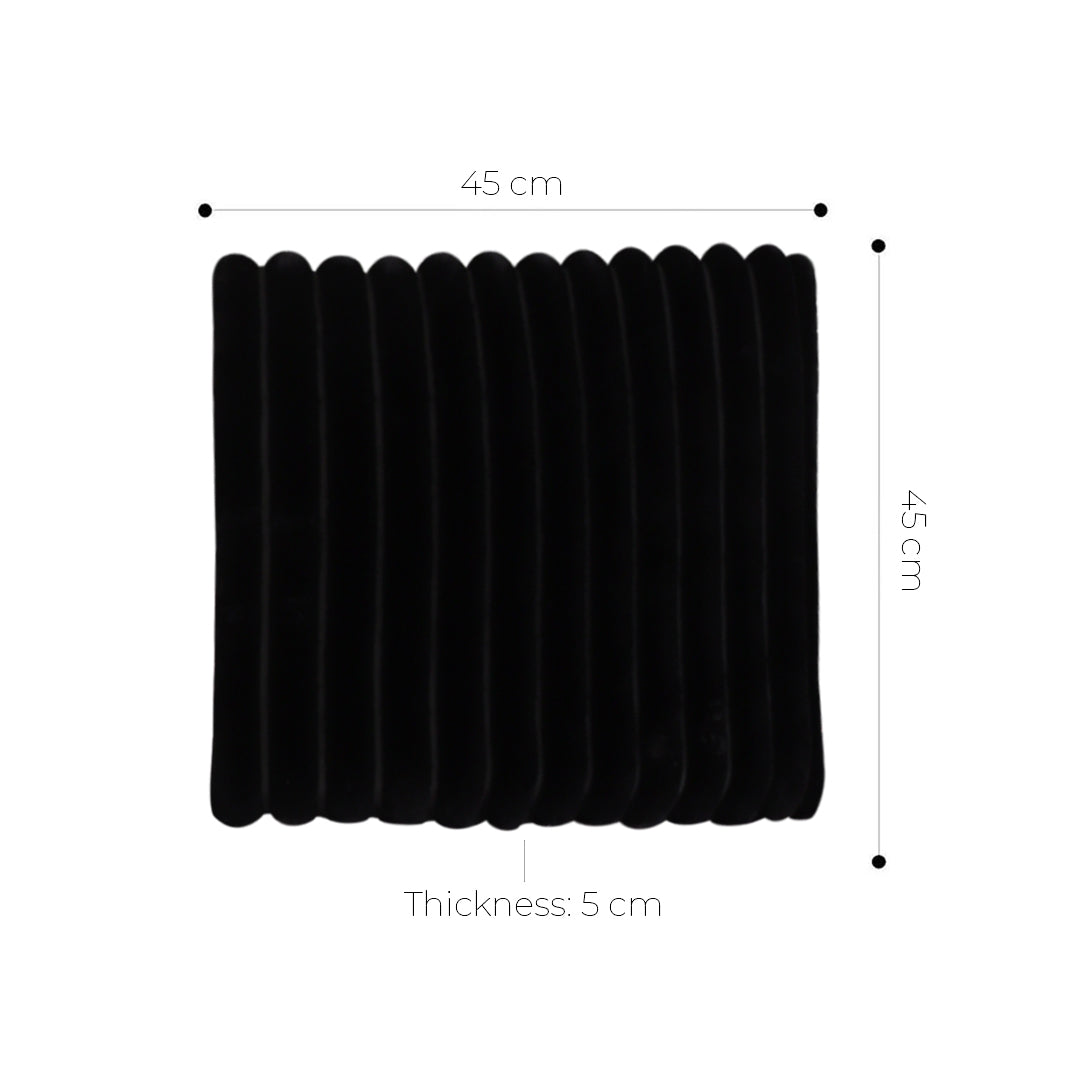 SOGA 45cm Black Corduroy Square Cushion Soft Leaning Plush Backrest Throw Seat Pillow