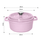 Cast Iron Ceramic Casserole 2.7L Pink 22cm