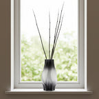 SOGA 24cm Glass Vase Grey with Beautiful glass Bubble Texture Art Vases