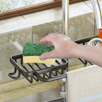 Black Kitchen Sink Faucet Organiser with Towel Bar Holder