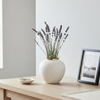SOGA 21x22cm Plain White Small Ceramic Flower Vase Elegant Living Room Home Decor