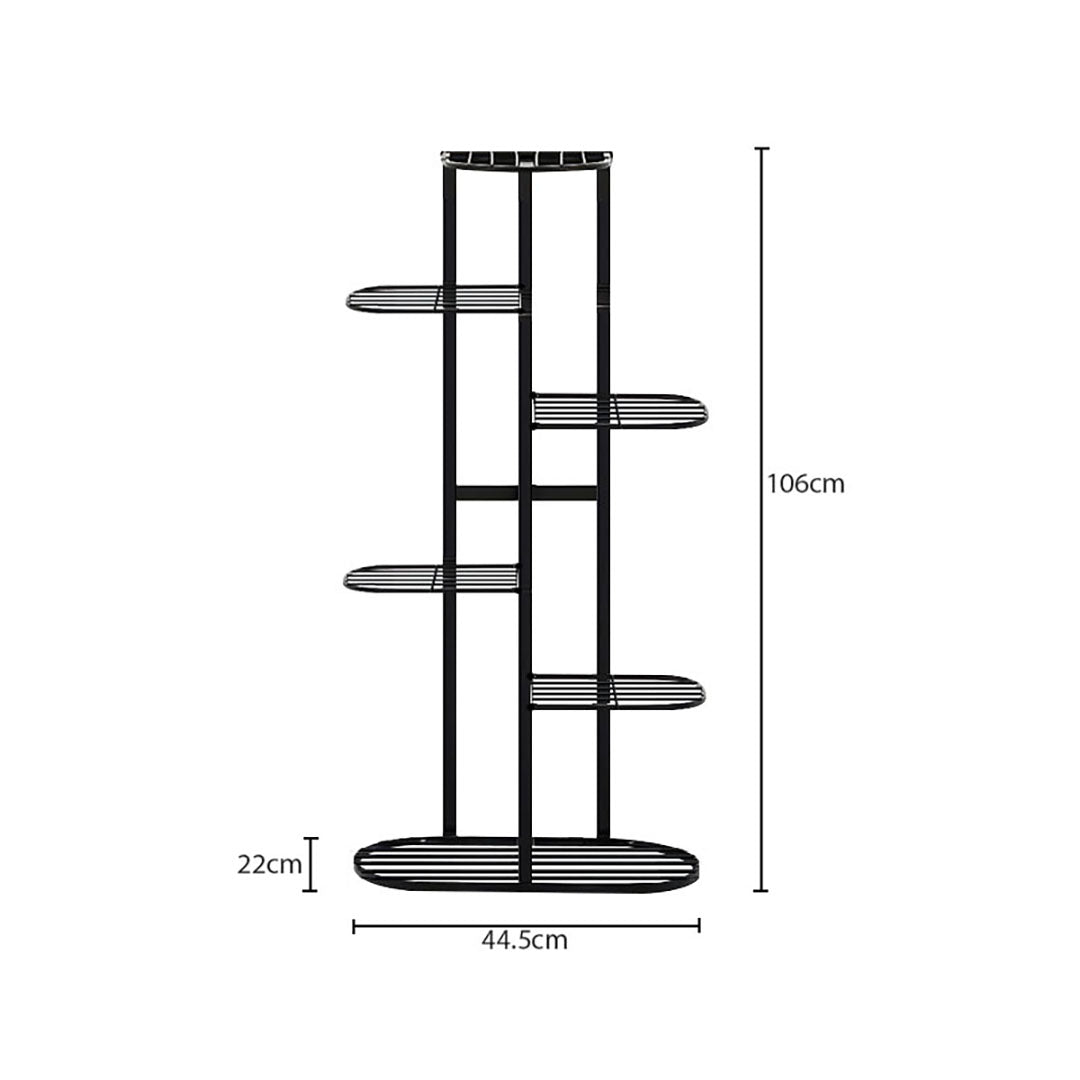 6 Tier Black Metal Plant Rack