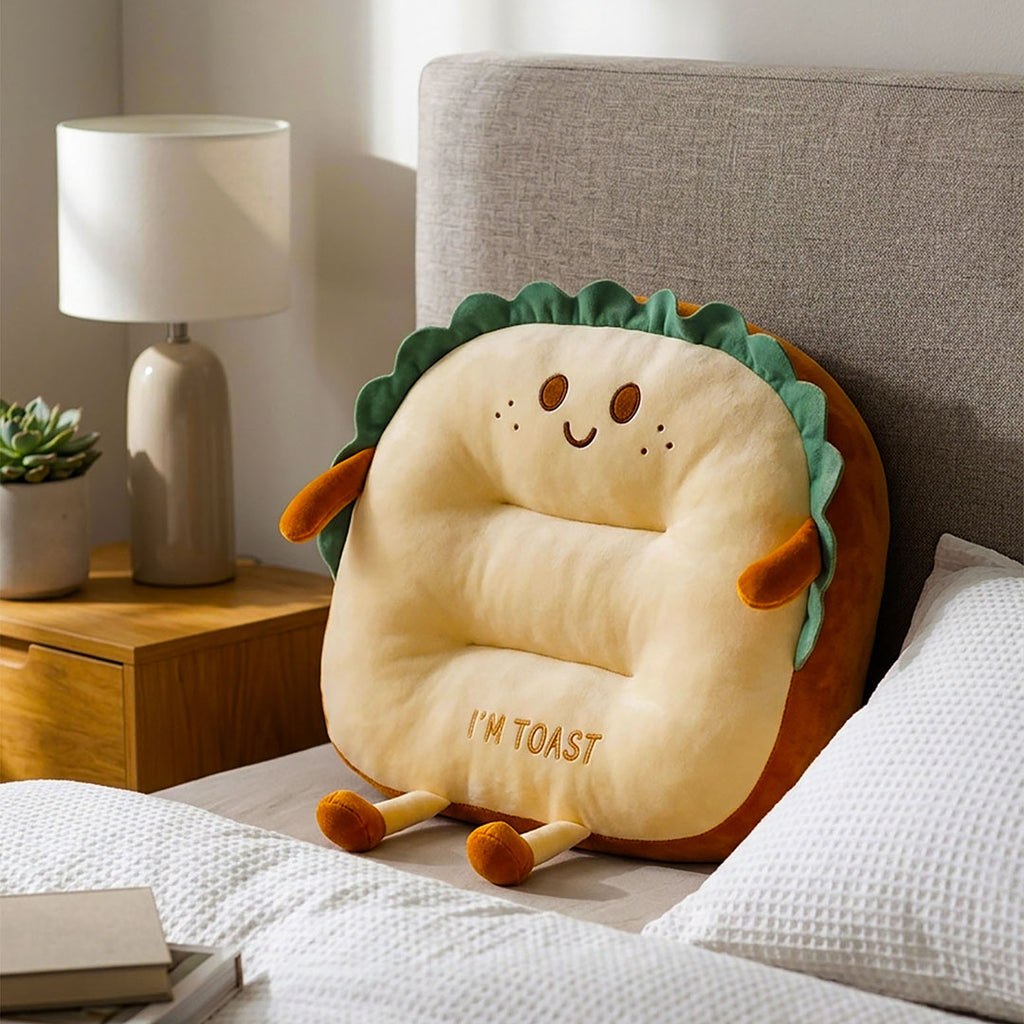 Smiley Face Toast Bread Cushion