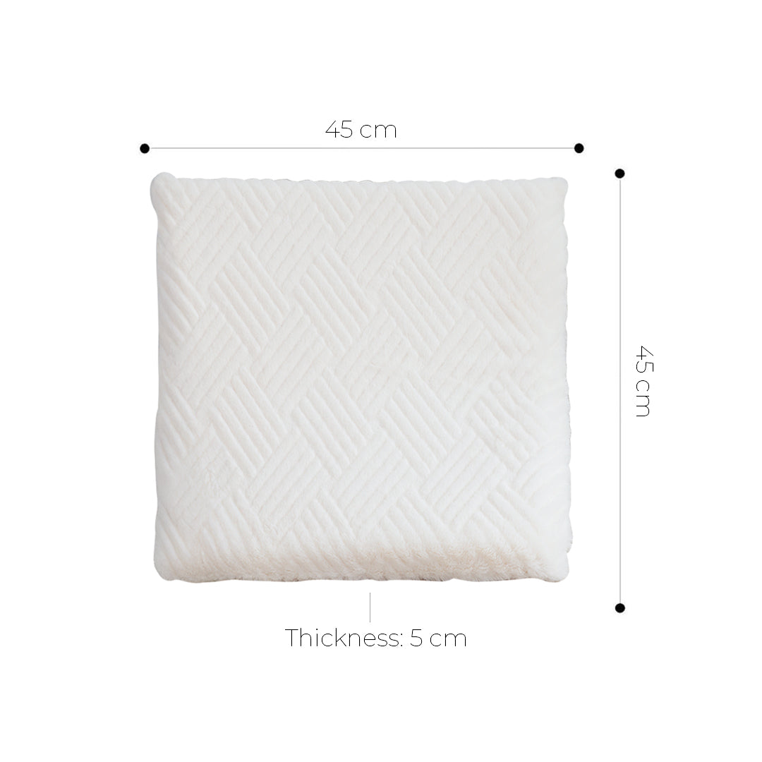 SOGA 45cm White Chevron Square Cushion Soft Leaning Plush Backrest Throw Pillow