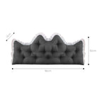 SOGA 2x90cm Crown Pillows Tufted Charcoal Headboard Cushion Set