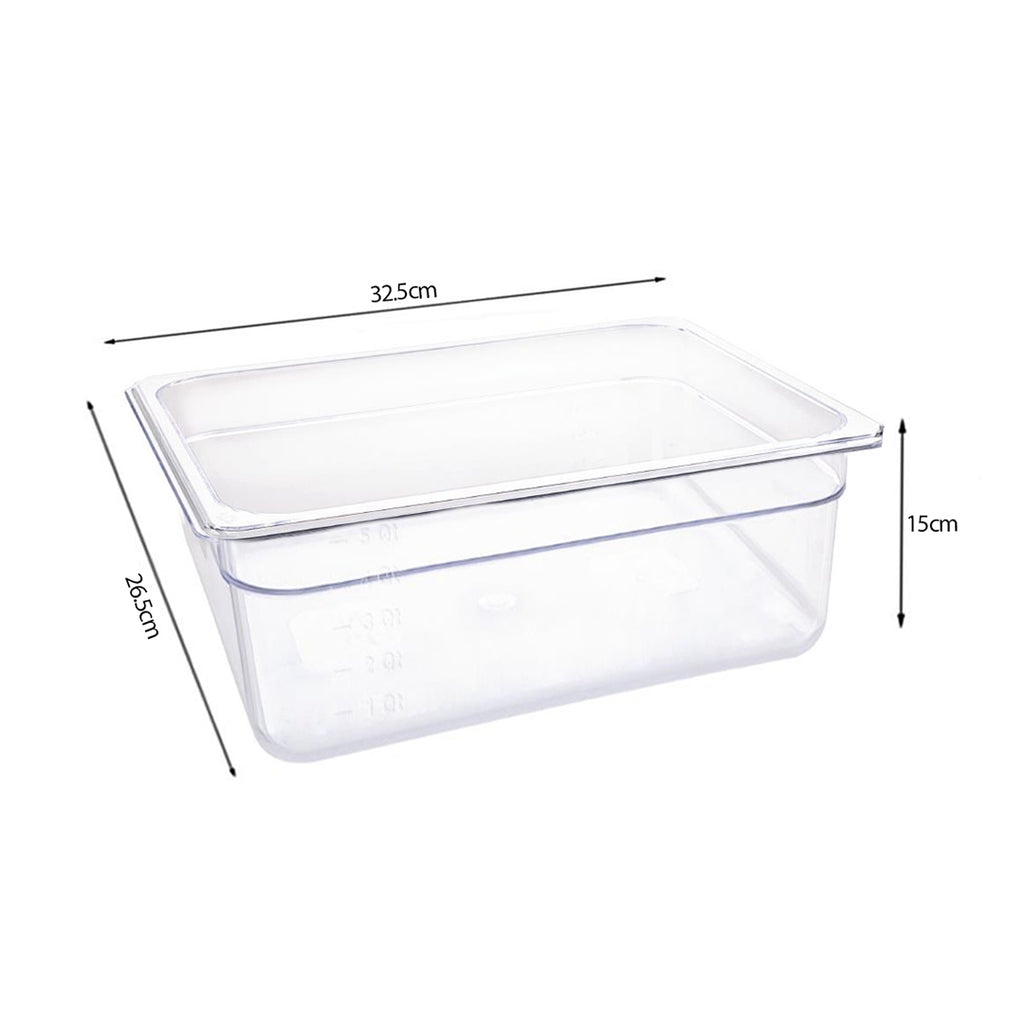 150mm Clear GN Pan 1/2 Food Tray with Lid