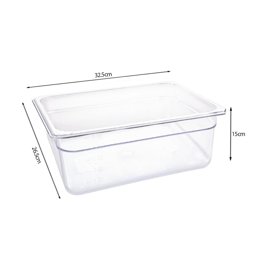 150mm Clear GN Pan 1/2 Food Tray with Lid