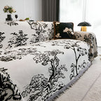 SOGA Four-seater White Sofa Cover Tree Print 180x420cm Polyester