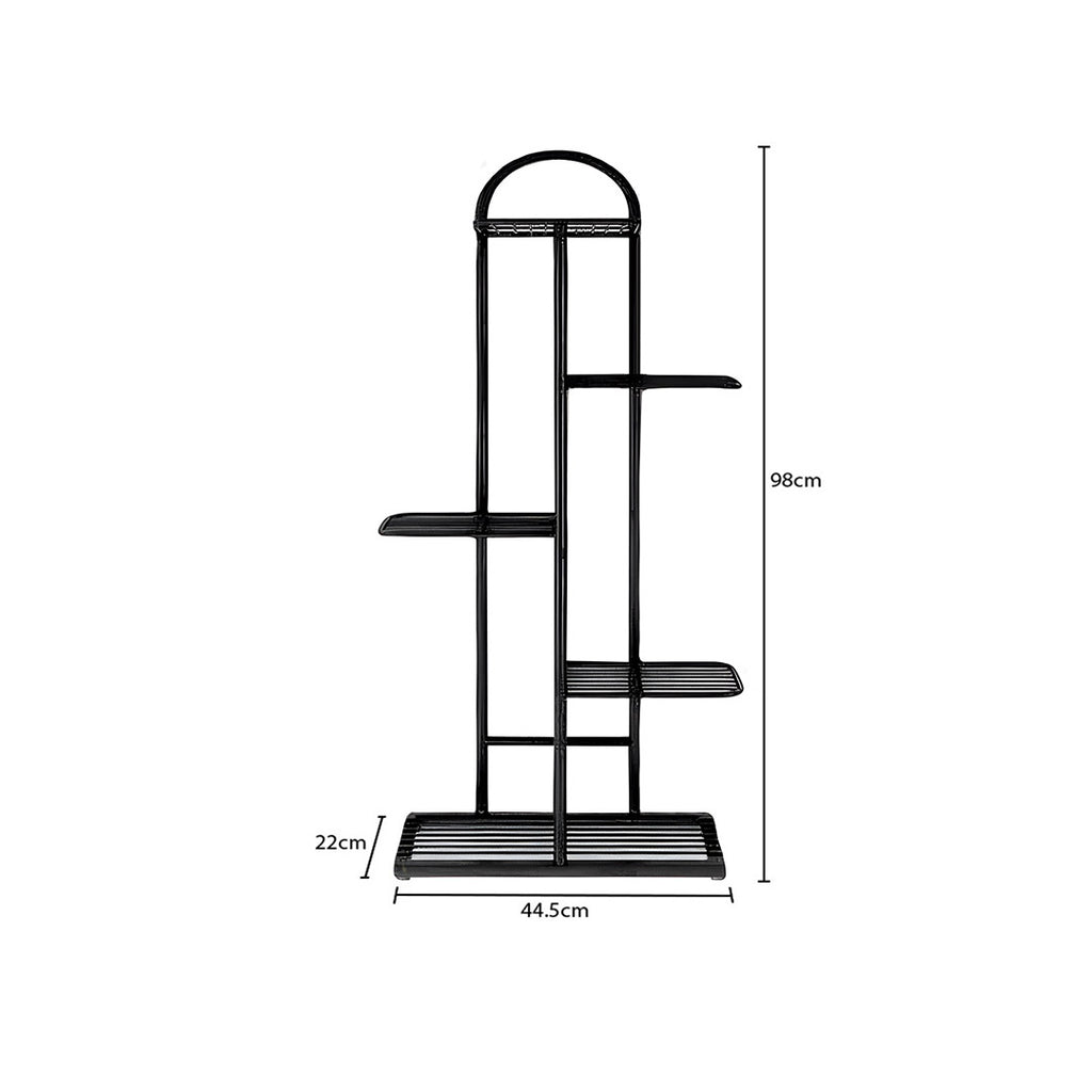 5 Tier Black Metal Plant Flowerpot Display Rack