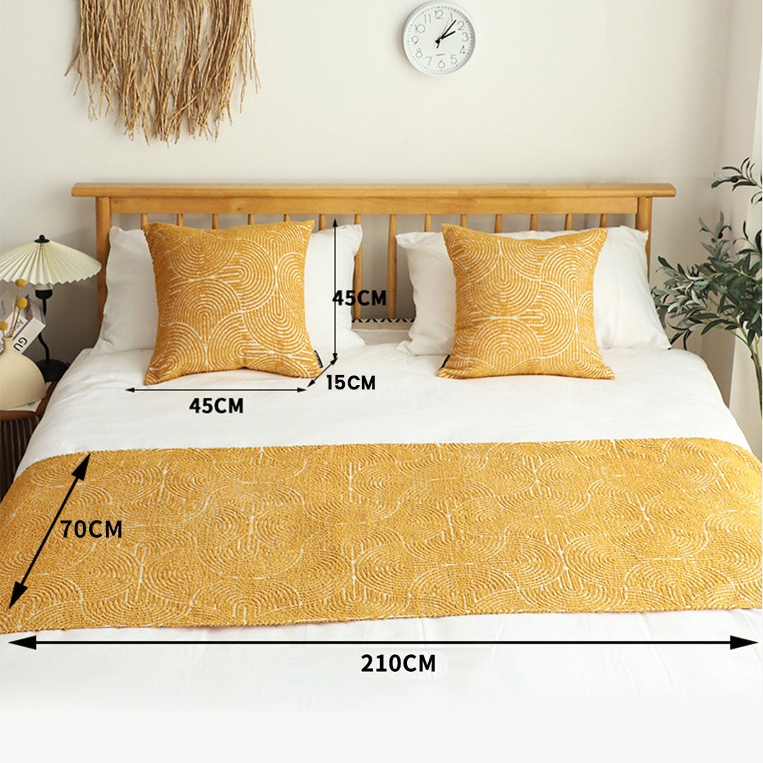1.5m Bed 3D Arched Bed Banner Vintage Scarf Runner Bedding Tail Pad Flag Set of 3