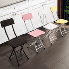 Foldable Chair Space Saving Seat Set of 2 Pink