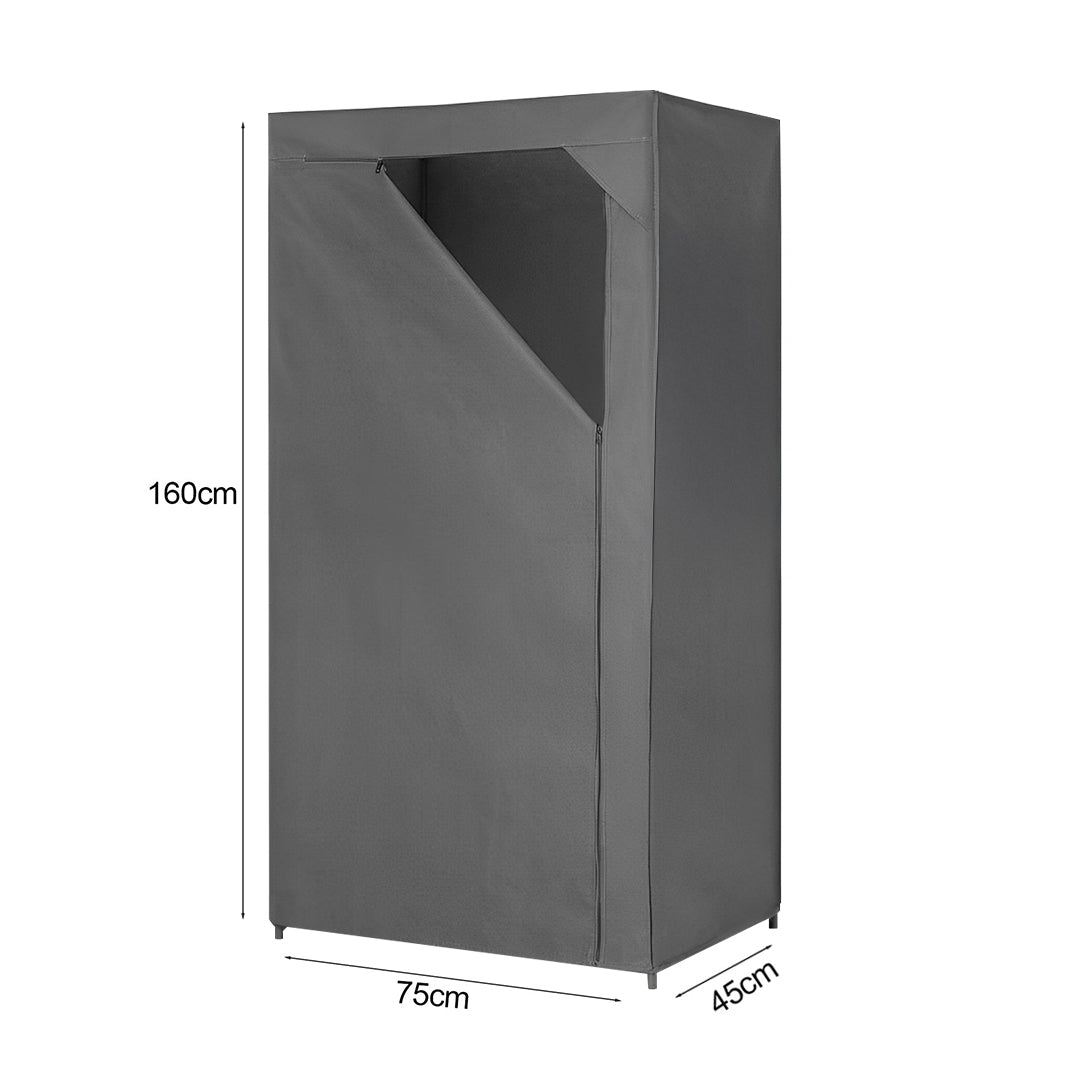 SOGA 75x45xcm Gray Clothes Organizer Rack with Zippered Dust Cover