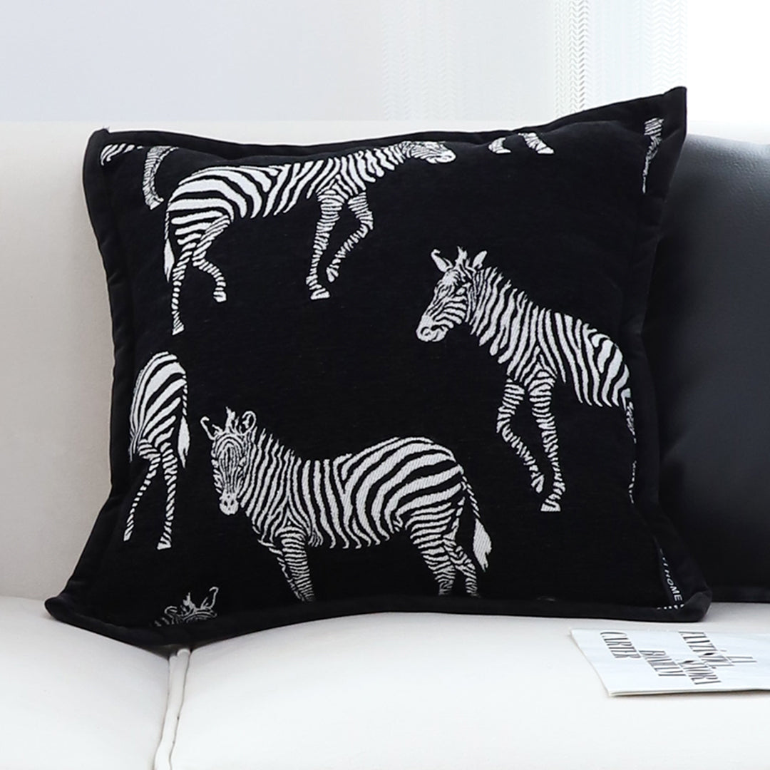 45cm Black Light Luxury Zebra Cushion