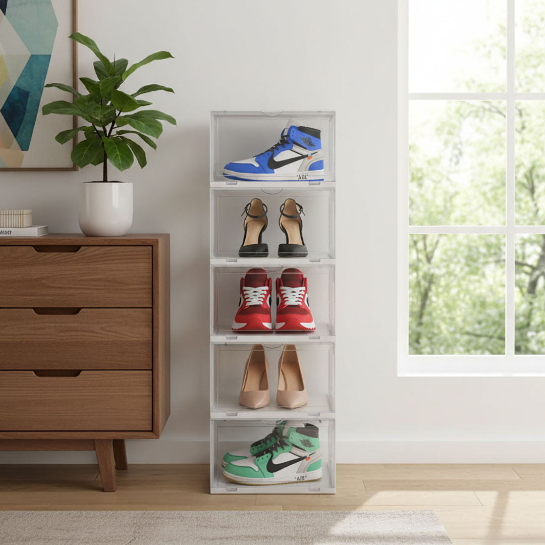 5 Tier Transparent Shoe Organiser