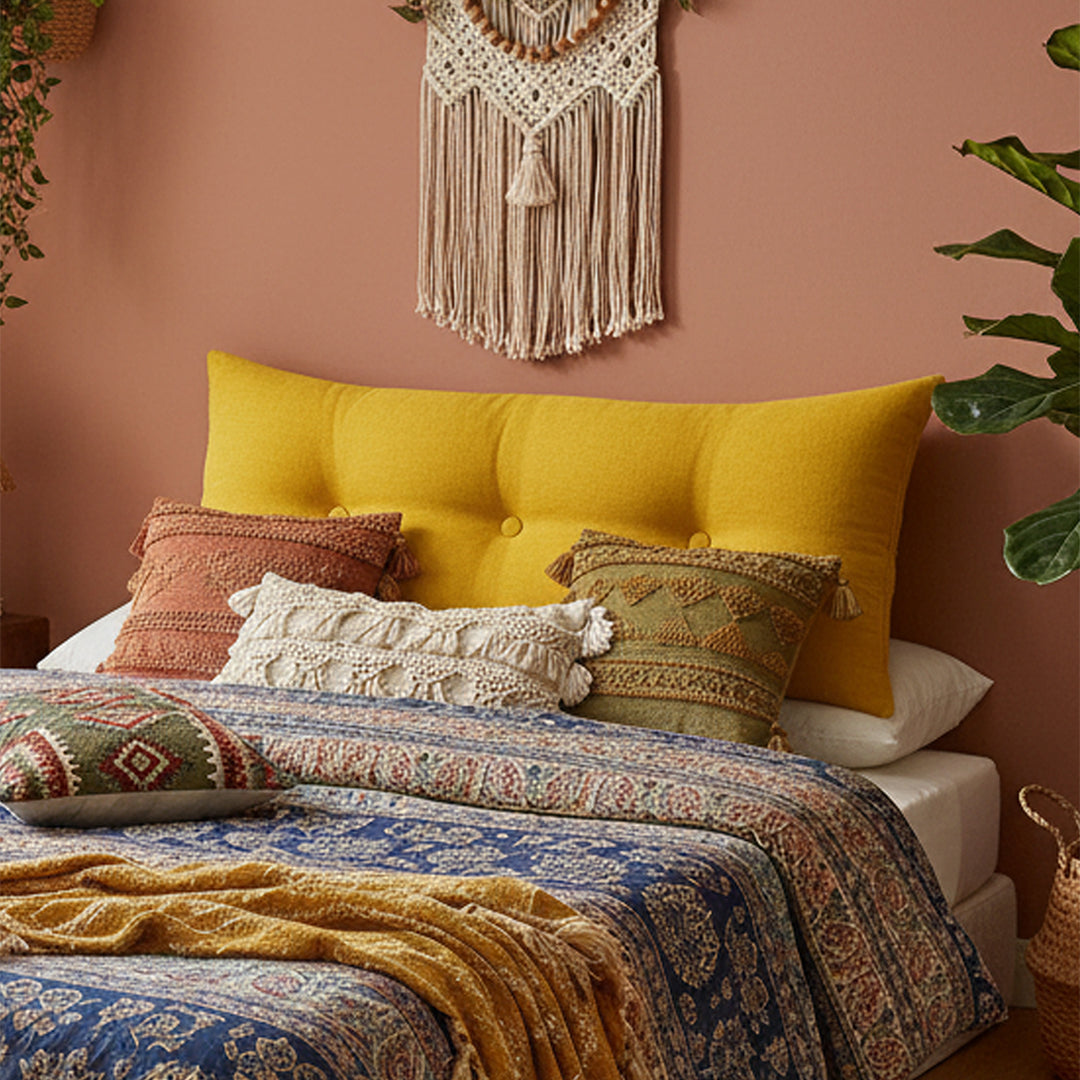 SOGA 100cm Yellow Wedge Bed Cushion