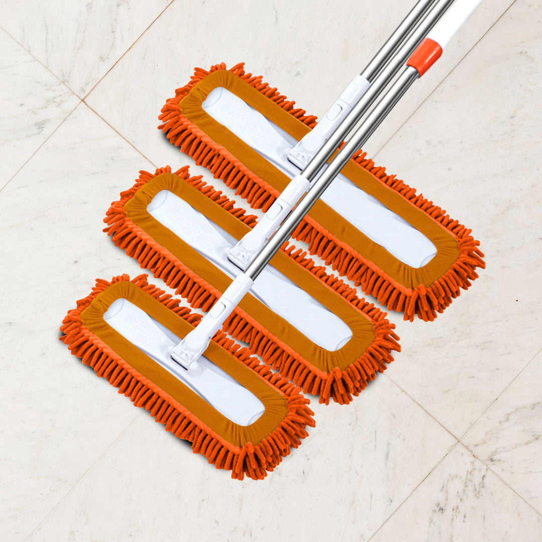 50x12 Orange Microfiber Flat Mop Floor Pads Rotating Dust Remover