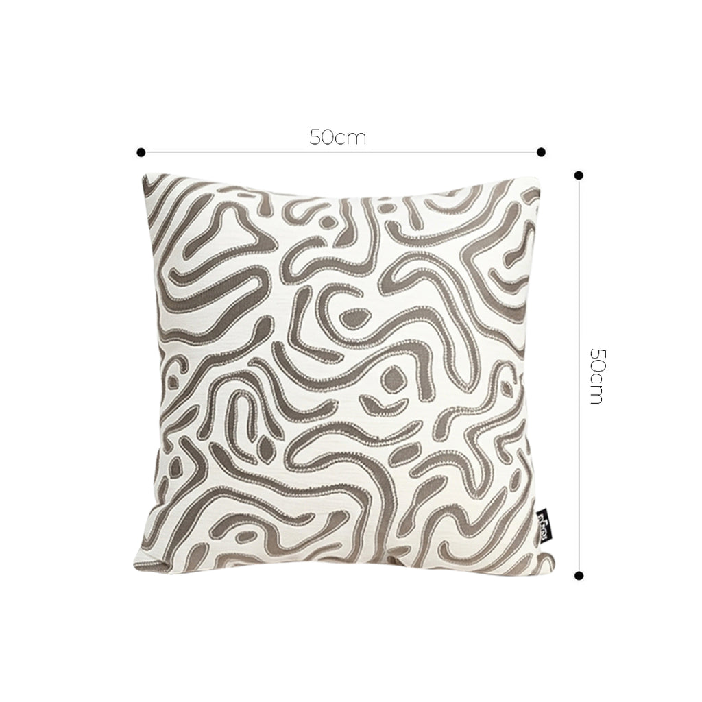 SOGA 50cm Gray White Abstract Swirl Pattern Decorative Throw Pillow