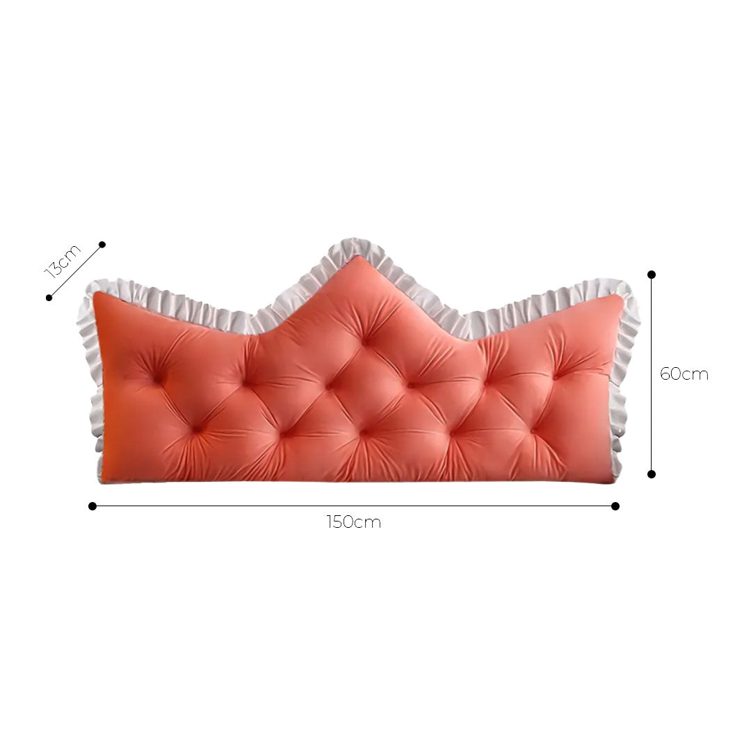 SOGA 2x150cm Crown Pillows Tufted Pink Headboard Cushion