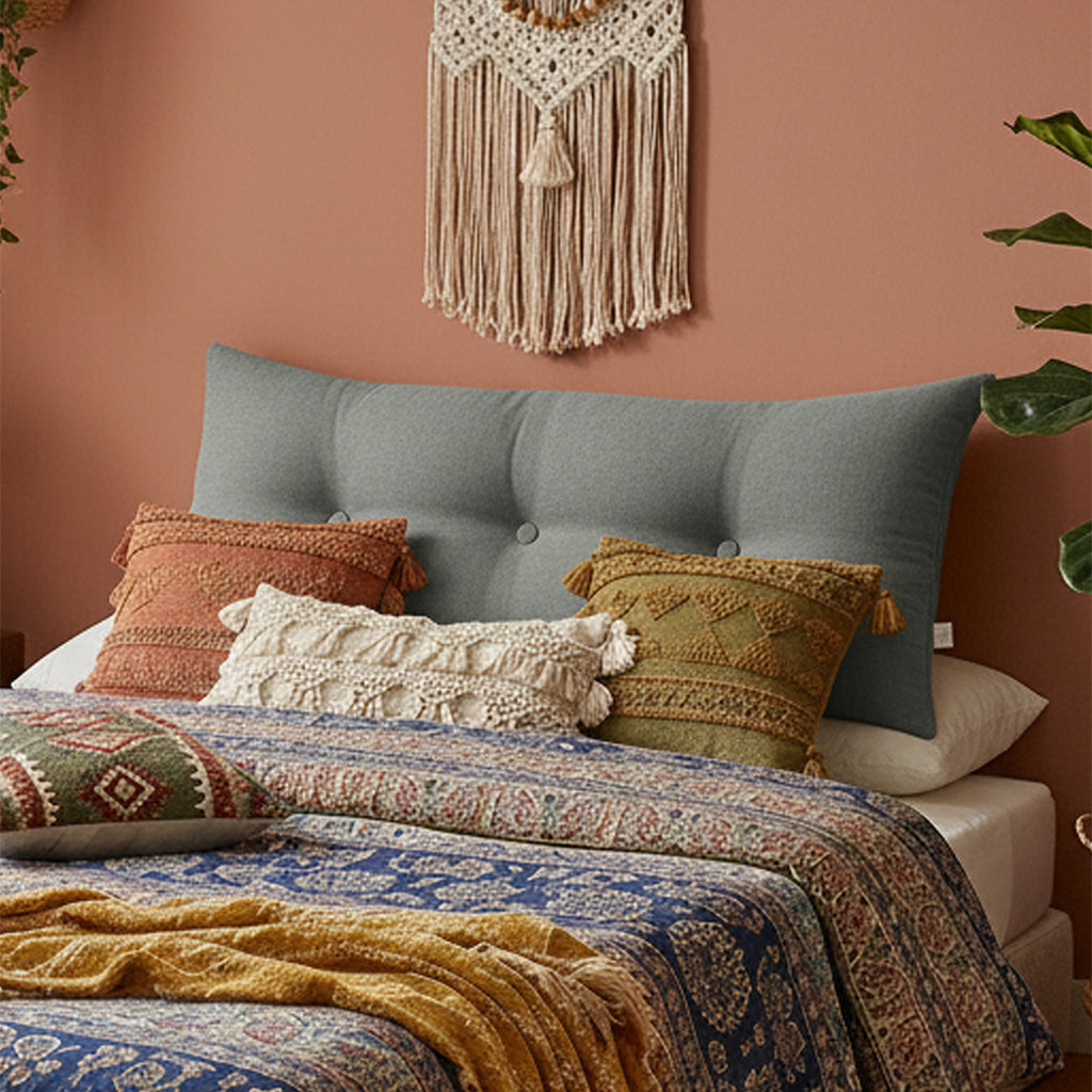 SOGA 100cm Light Grey Wedge Bed Cushion