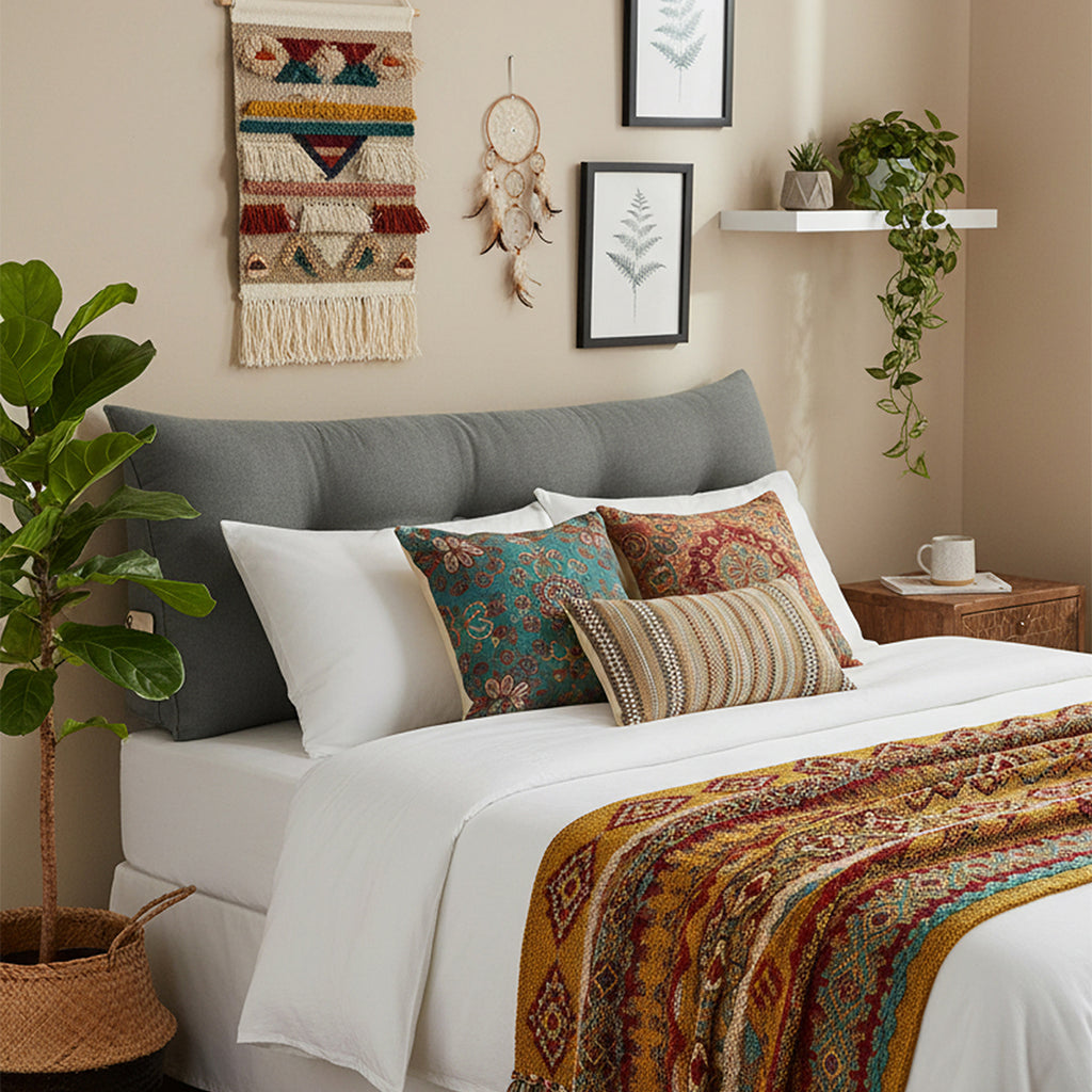SOGA 120cm Grey Wedge Bed Cushion