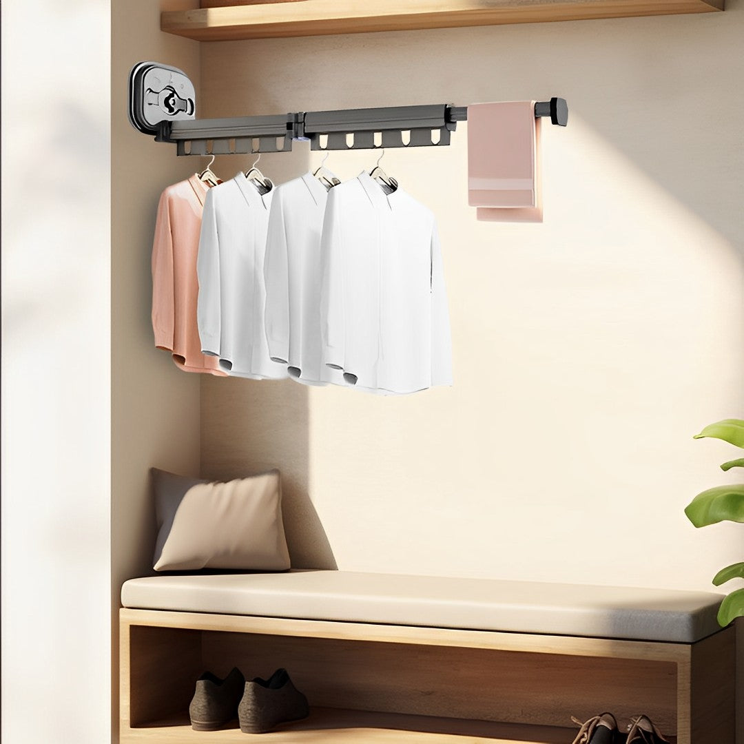 93.2cm Wall-Mounted Clothing Dry Rack Retractable Hanger