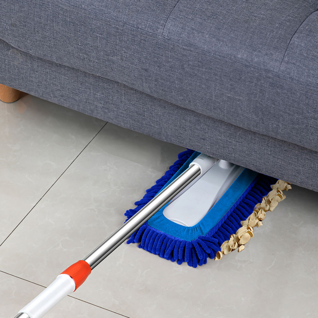 60x12 Blue Microfiber Flat Mop Floor Cleaning Pads Rotating Dust Remover