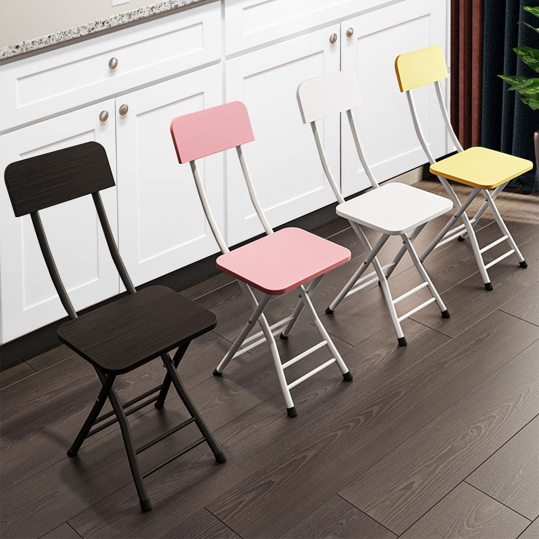 SOGA Yellow Foldable Chair Space Saving Seat Set of 2