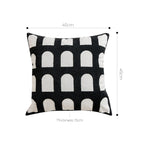 SOGA 2X 45cm Contemporary Black White Arch Pattern Throw Pillow