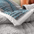 Blue Throw Blanket Warm Cozy Double Sided