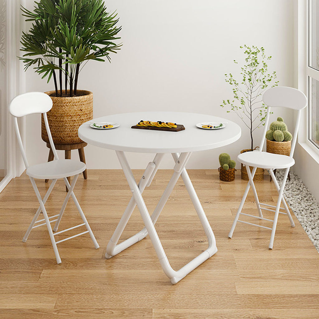80cm White Modern Minimalist Table with Sleek Surface