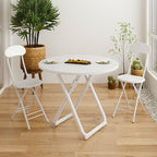80cm White Modern Minimalist Table with Sleek Surface