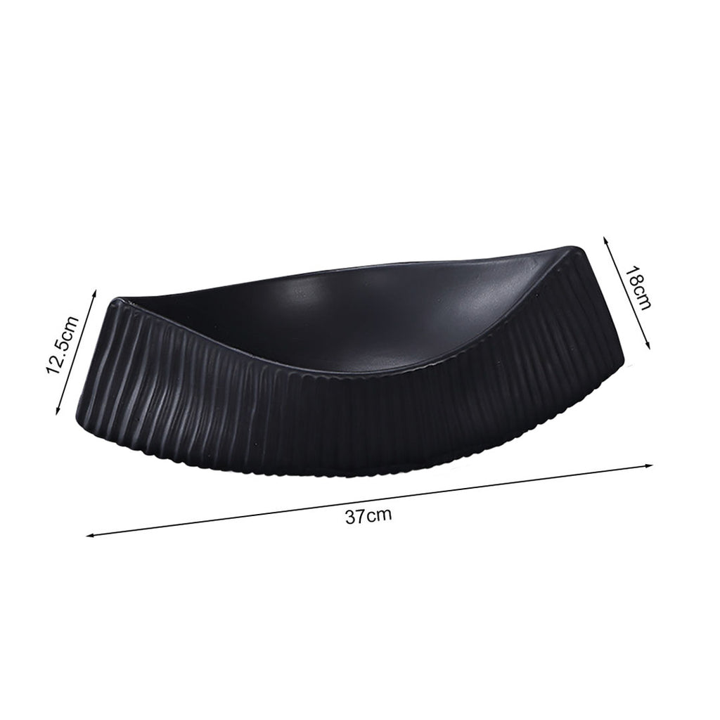 SOGA 37x12.5cm Ornament boat shaped plate ceramic food decoration