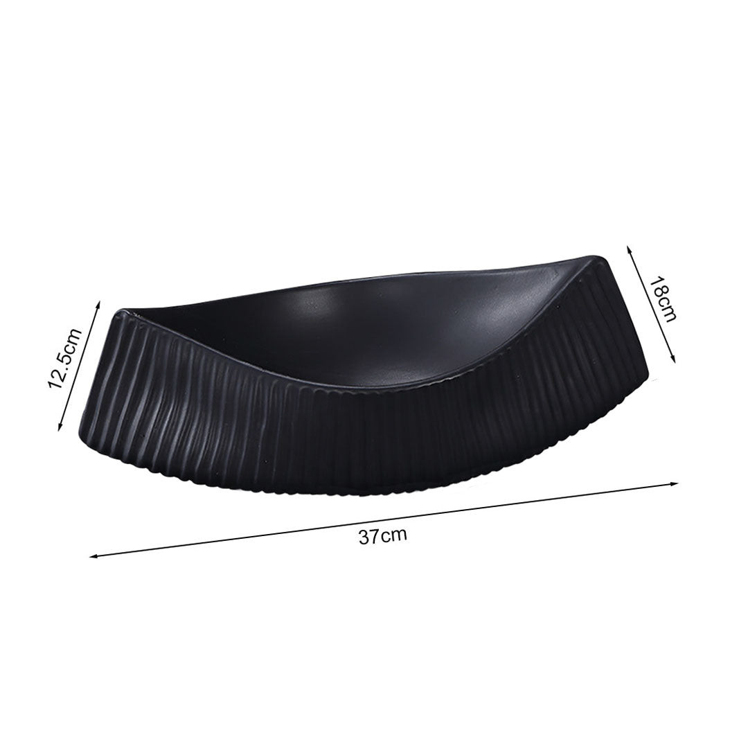 SOGA 37x12.5cm Ornament boat shaped plate ceramic food decoration