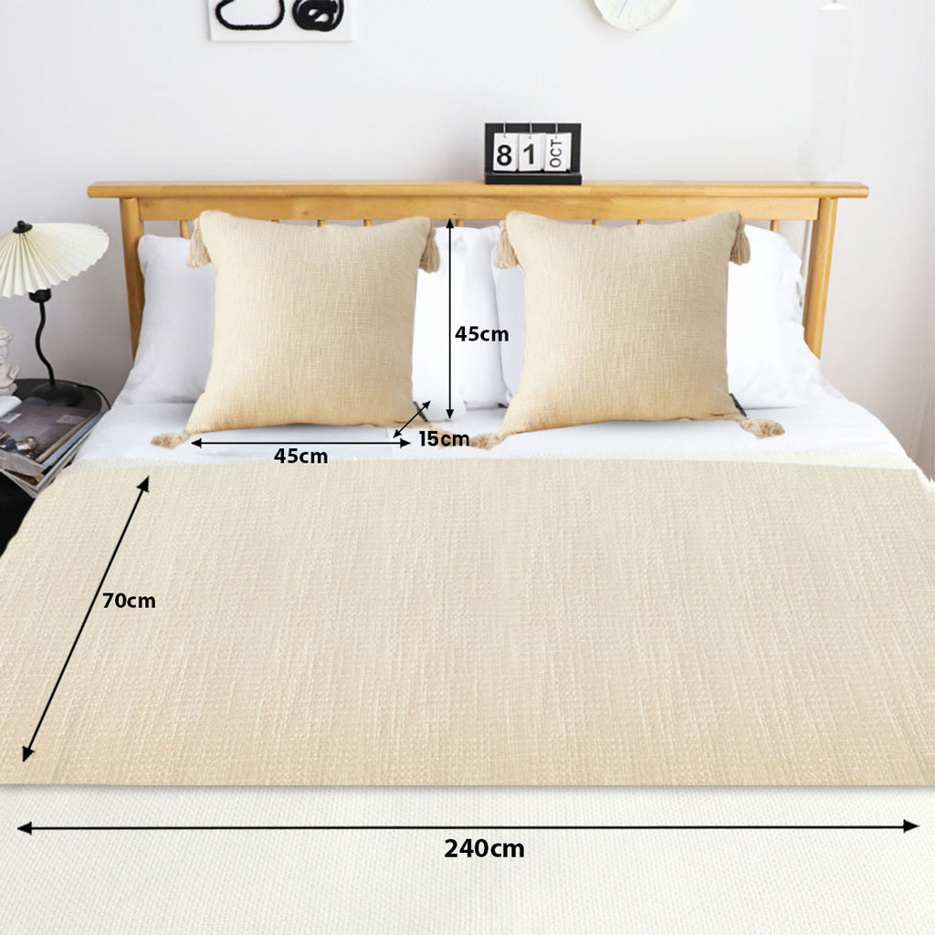 1.8m Bed Vintage Scarf Runner Bedding Tail Pad Flag For Home Hotel Set of 3