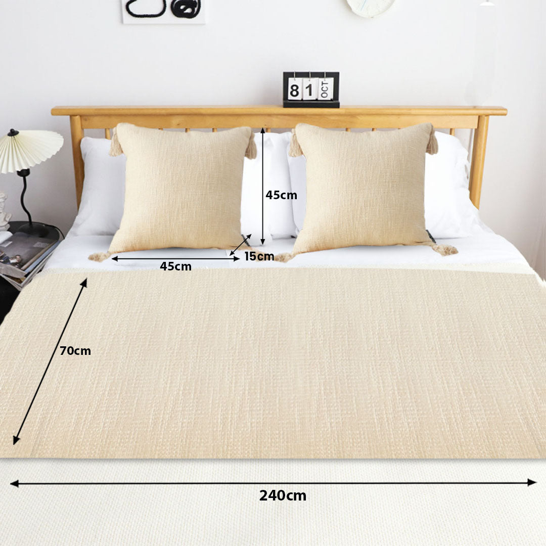 1.8m Bed Vintage Scarf Runner Bedding Tail Pad Flag For Home Hotel Set of 3