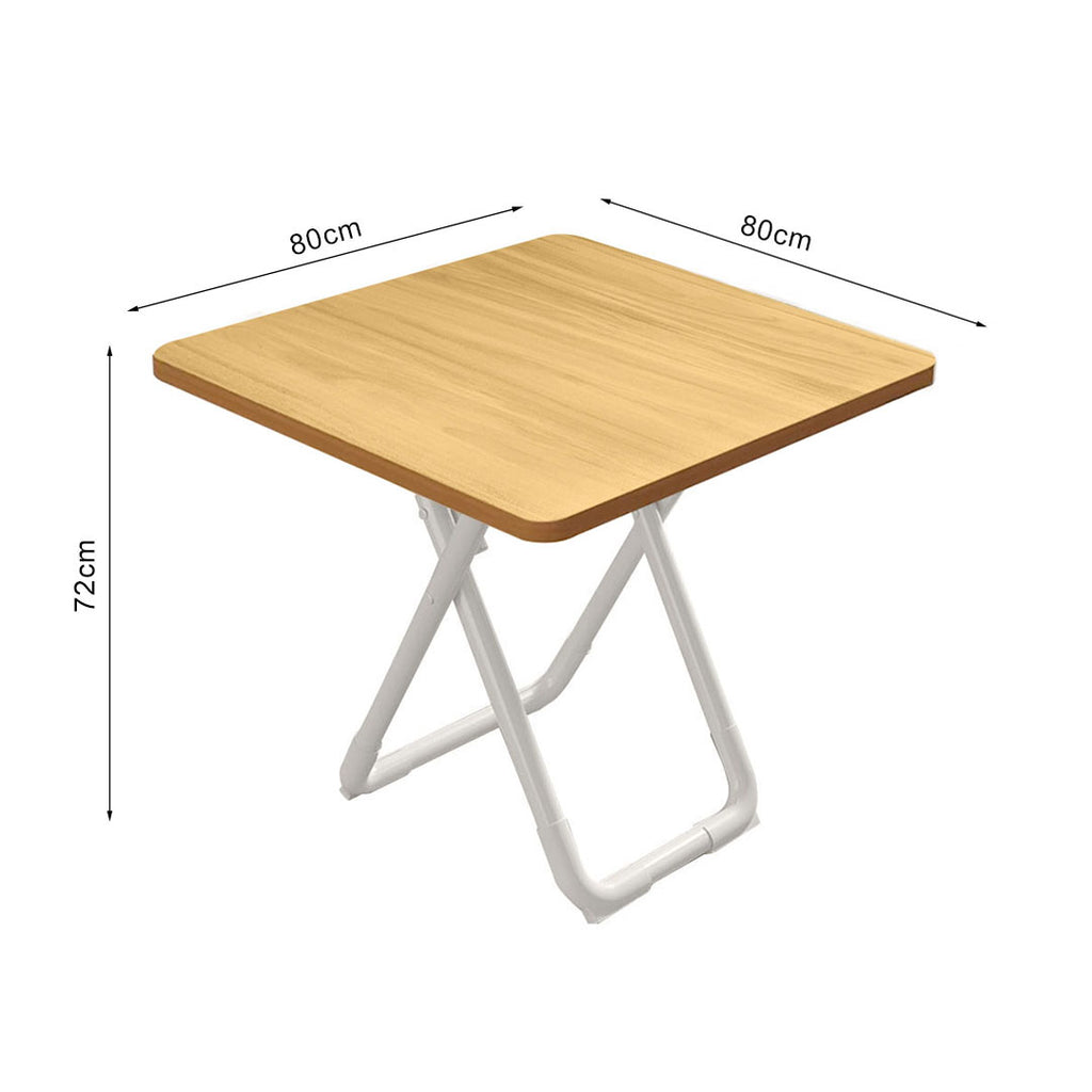 80cm Wood Color Board Square Table with White Legs