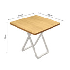 80cm Wood Color Board Square Table with White Legs
