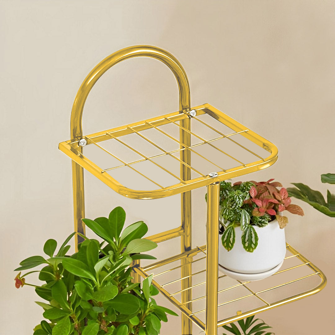 7 Tier Gold Metal Plant Flowerpot Display Rack