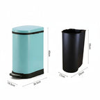 Foot Pedal Stainless Steel Trash Bin 10L U Blue