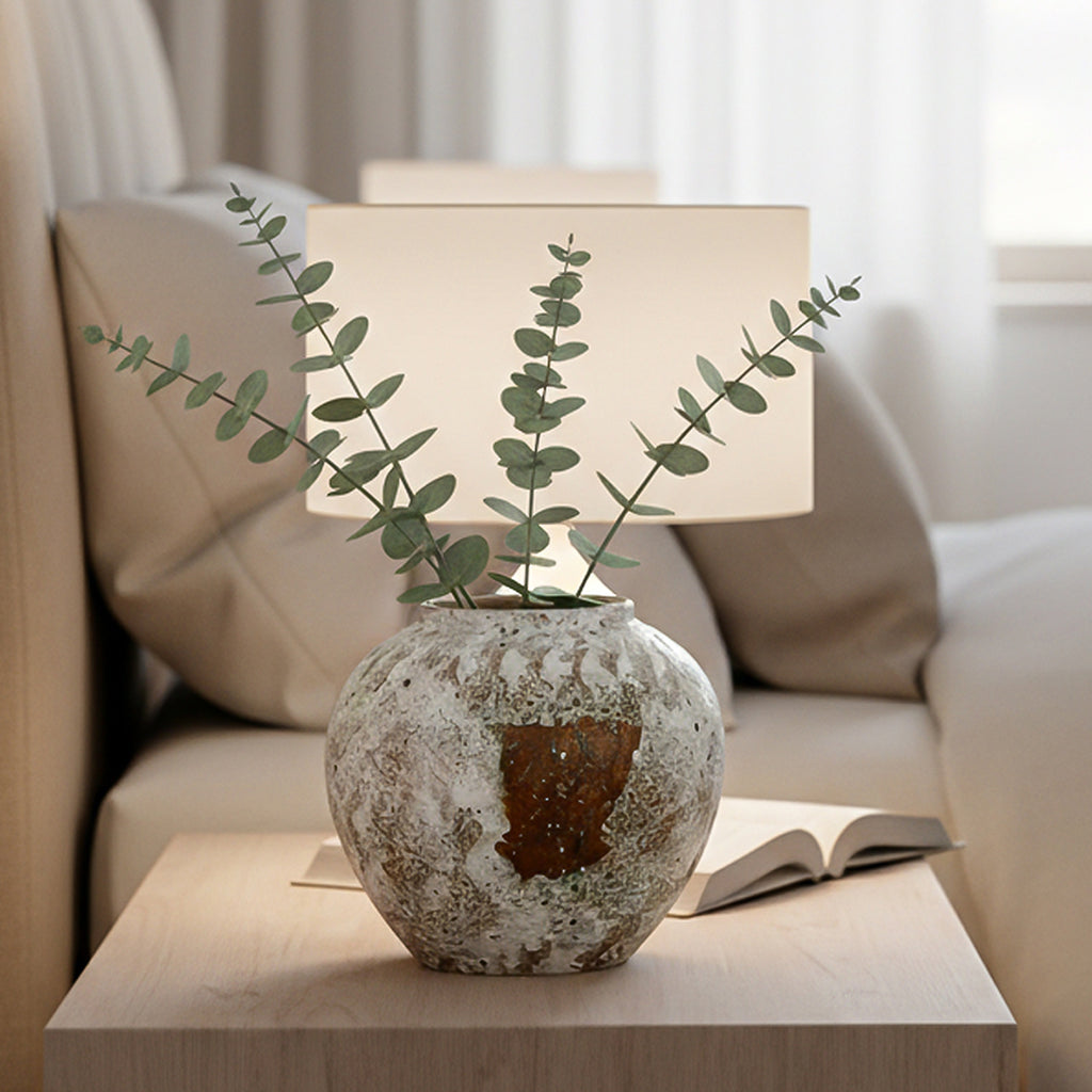 SOGA 21x22cm Gradient White Small Ceramic Flower Vase Elegant Living Room Home Decor
