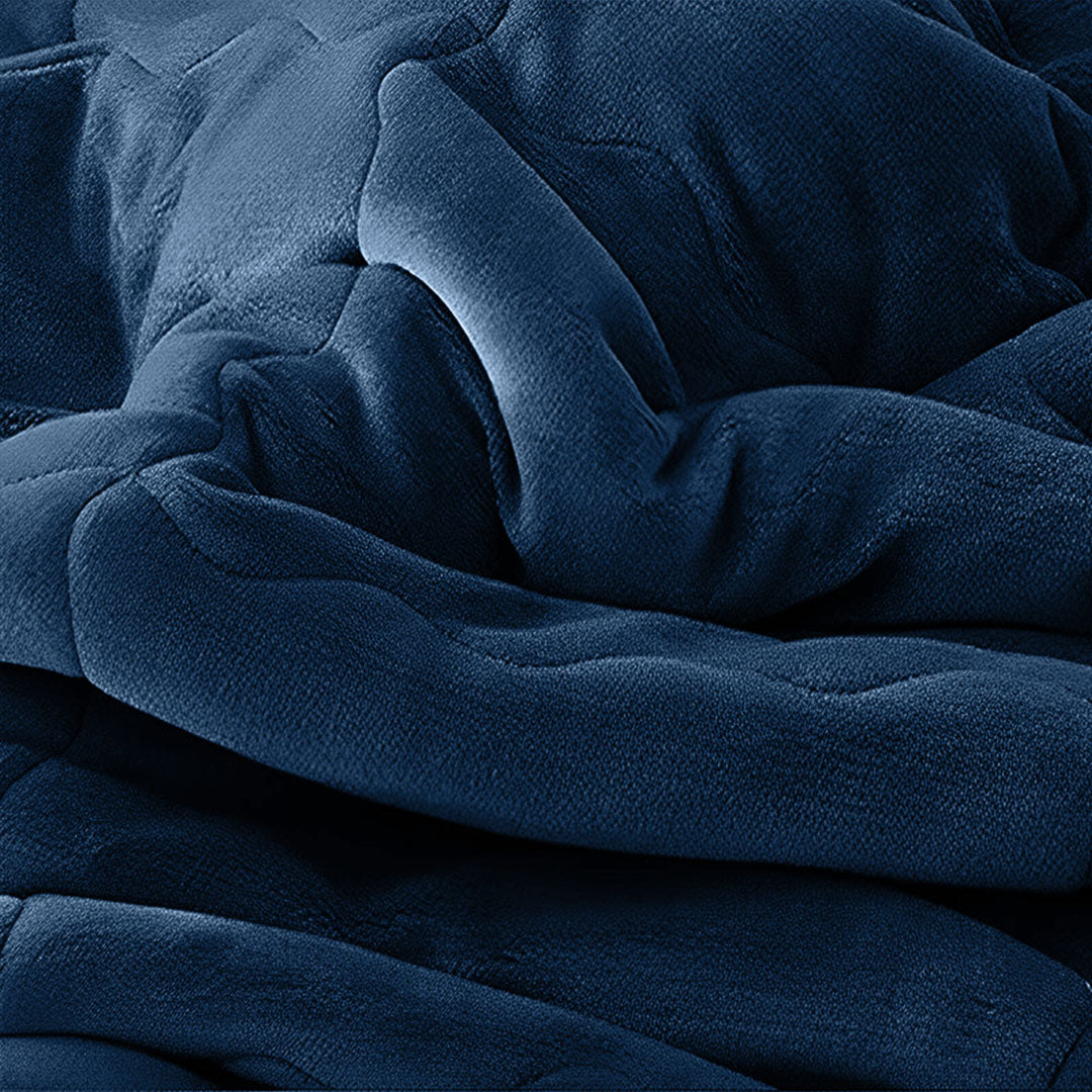 SOGA Navy Blue Throw Blanket Warm Cozy Double Sided Thick Flannel Coverlet