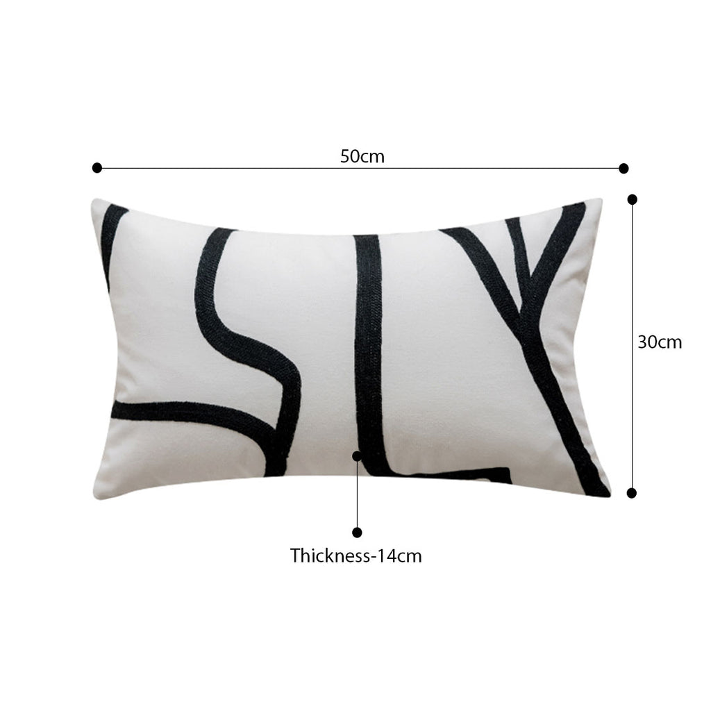 SOGA 2X 30cm Rectangular Modern Minimalist Black Letter Print Throw Pillow