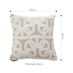 SOGA 50cm Throw Pillow Beige Interlocking Geometric Pattern Modern Accent