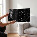 SOGA Peel & Stick Floor and Wall Tiles 30 x 60cm 10 Pack Black Faux Marble